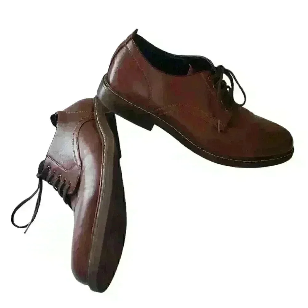 George Men's Brown Memory Foam Plain Lace Oxford Size 10